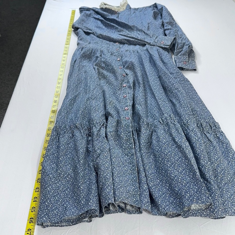 Vintage Jessica McClintock Cottage Prairie Dress Sz XS Floral Lace Button Front - Picture 4 of 10